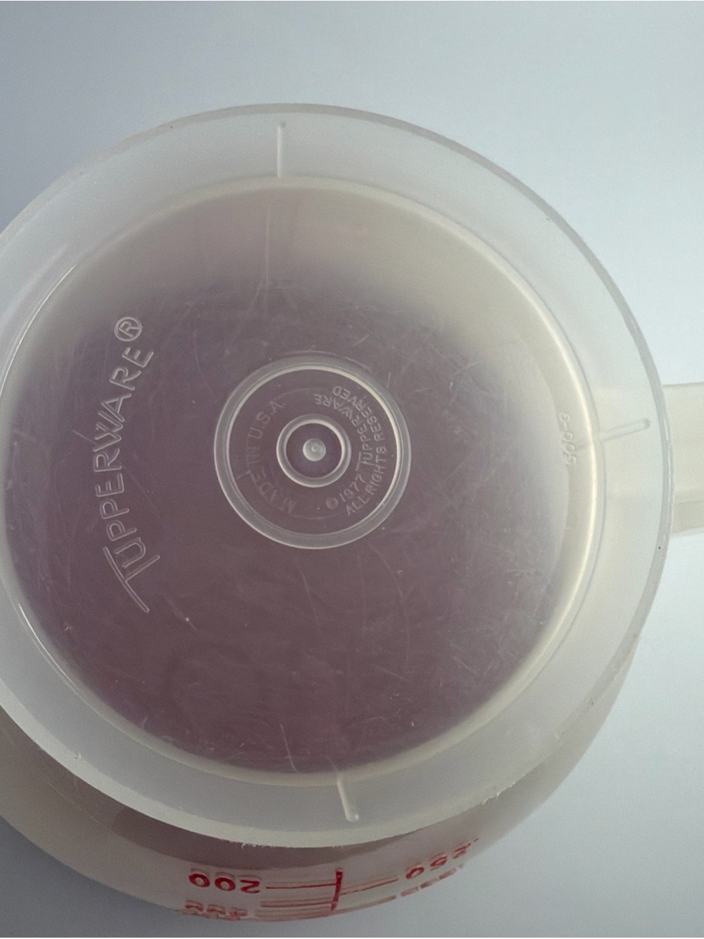 Tupperware Measuring Bowl Cup Mix N Store 8 Cup Vintage 1977 with Red Lid - Picture 7 of 15